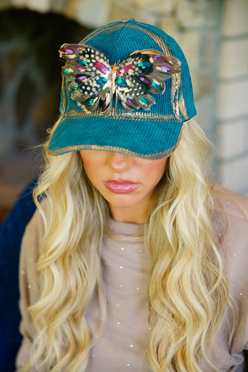 BUTTERFLY EFFECT CORDUROY HAT TRUCKER HAT Judith March