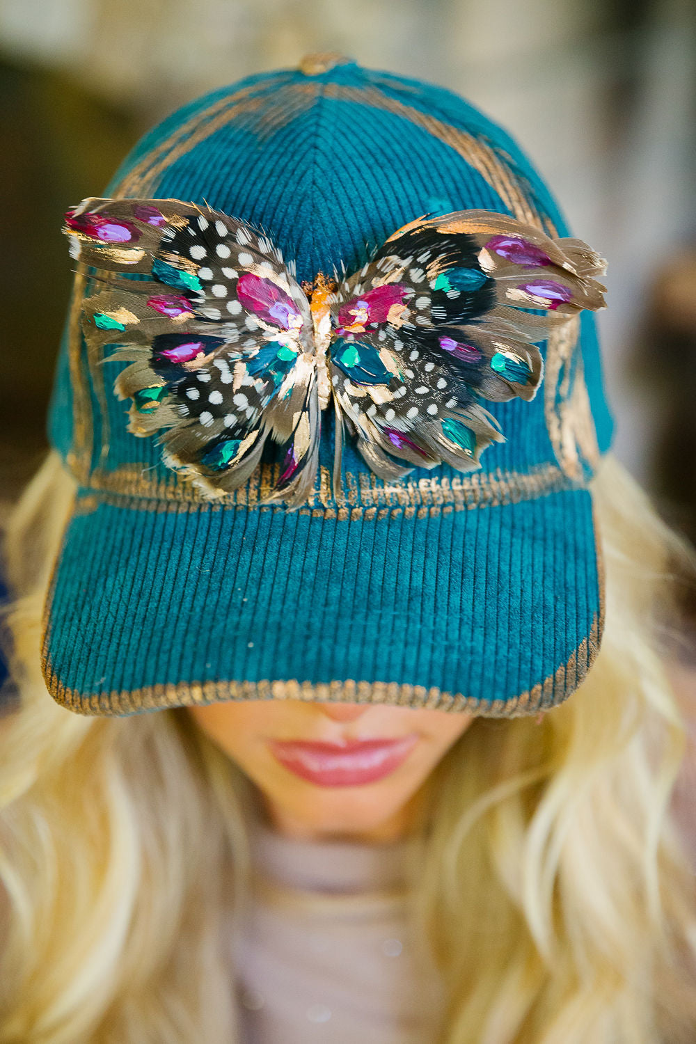 BUTTERFLY EFFECT CORDUROY HAT TRUCKER HAT Judith March
