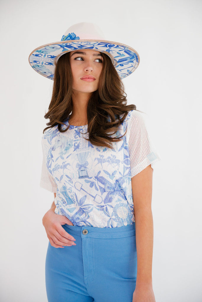 THRILL OF THE RACE SEQUIN TOP TOP Judith March