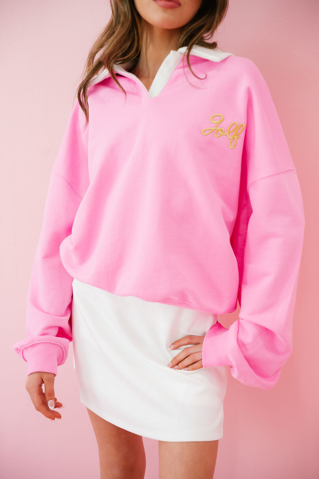 GOLF PINK CREW NECK PULLOVER Judith March