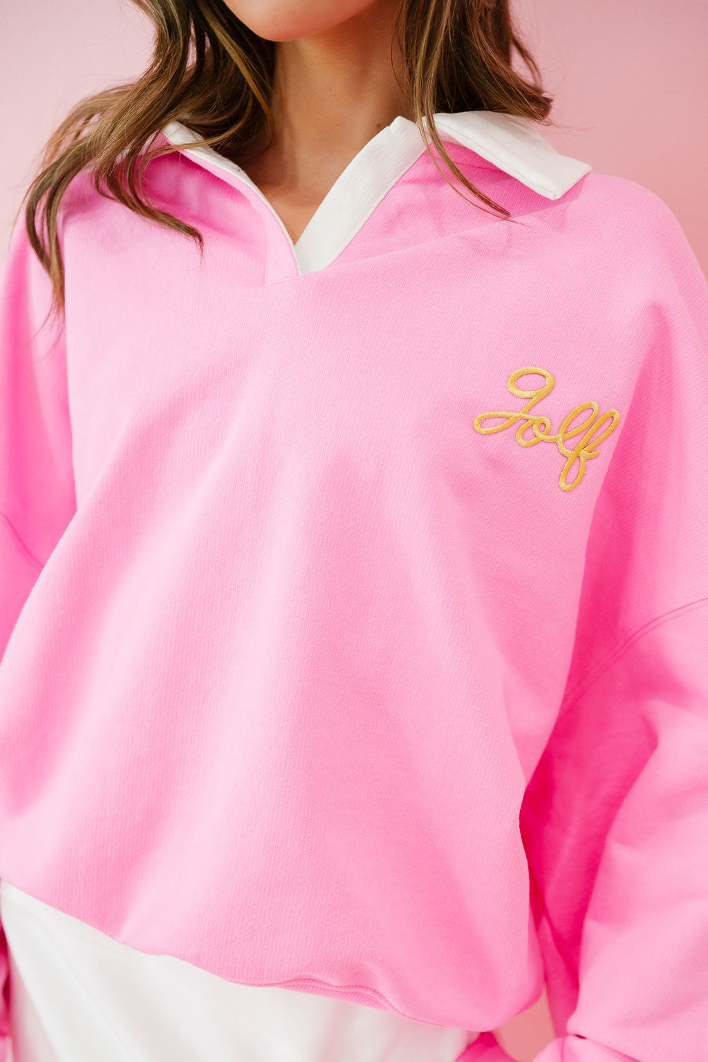 GOLF PINK CREW NECK PULLOVER Judith March