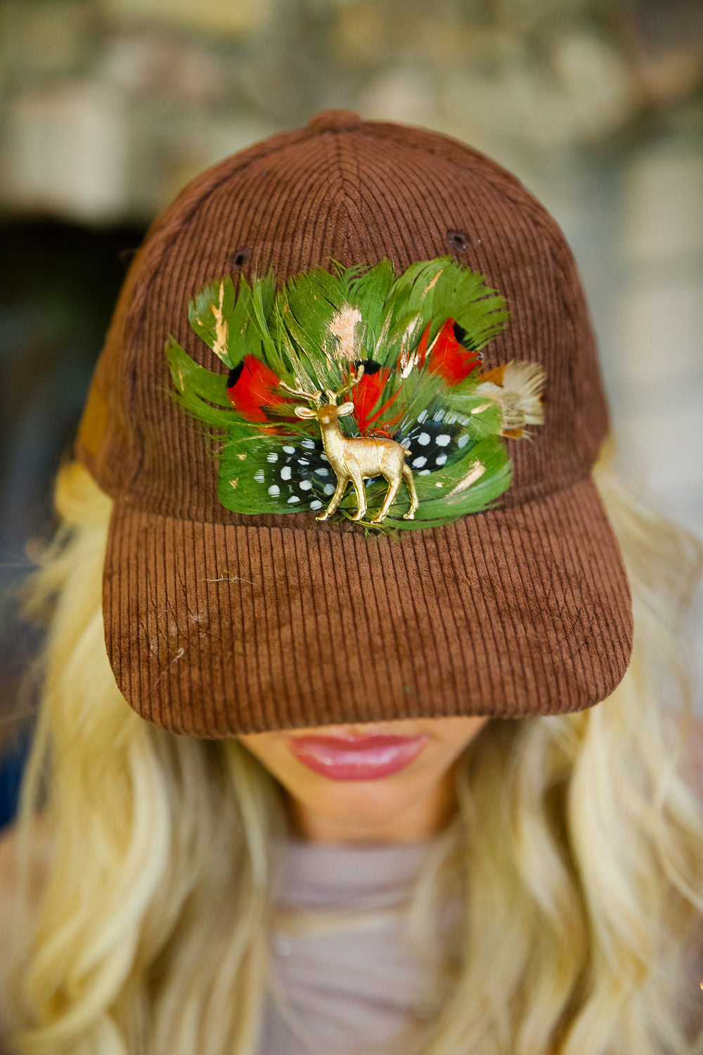 GOLDEN STAG CORDUROY HAT TRUCKER HAT Judith March