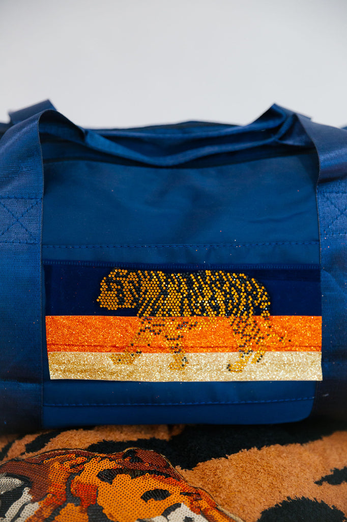 RHINESTONE TIGER NAVY DUFFLE BAG Duffel Bags Judith March