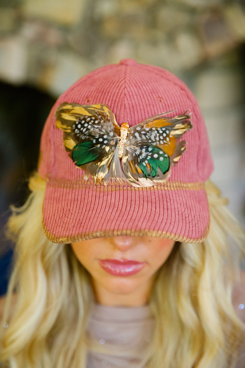 AUTUMN MONARCH CORDUROY HAT TRUCKER HAT Judith March