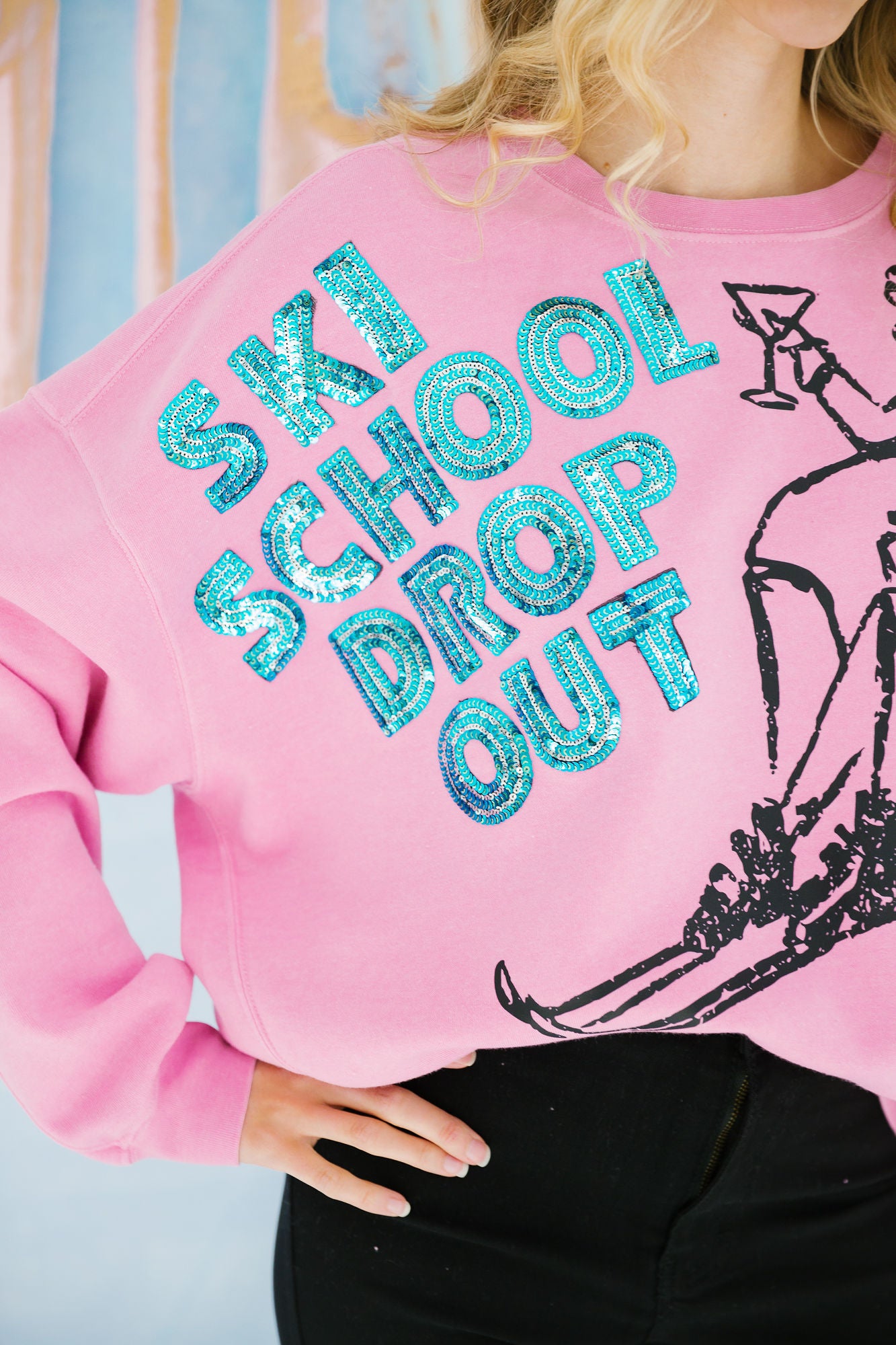 SKI SCHOOL DROP OUT PINK PULLOVER PULLOVER Judith March