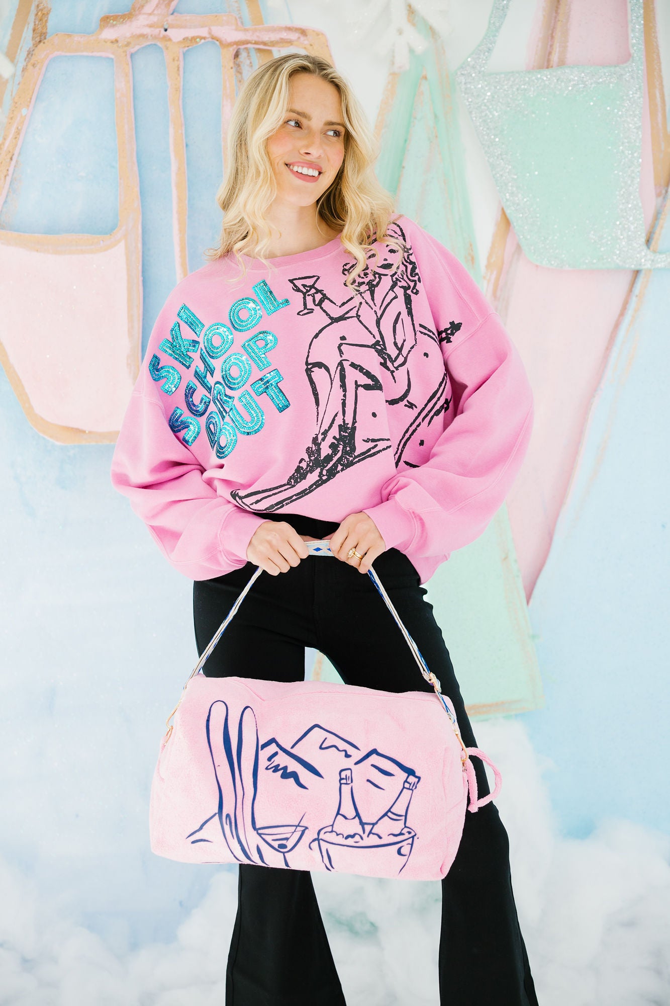 SKI SCHOOL DROP OUT PINK PULLOVER PULLOVER Judith March