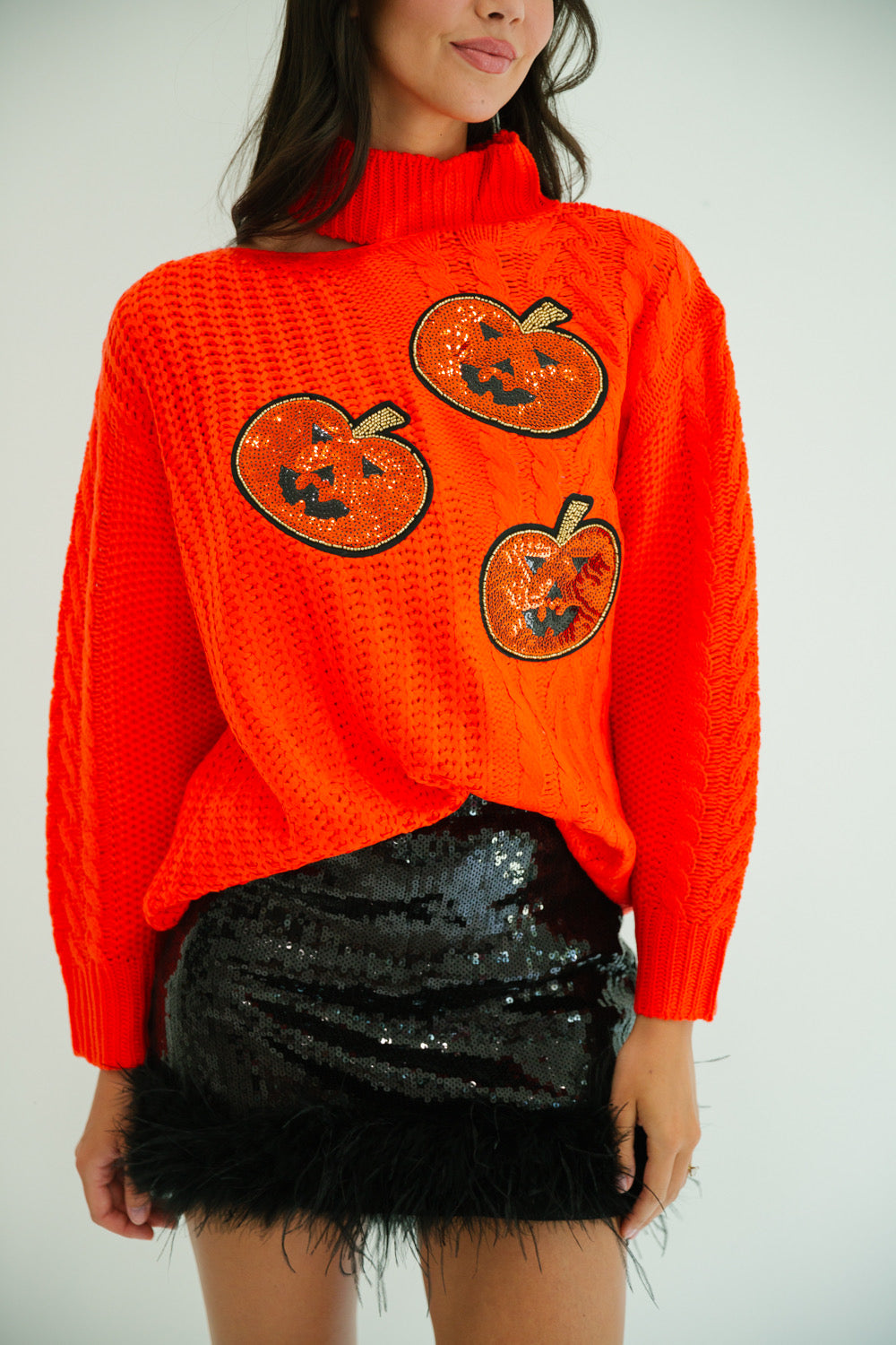 **PUMPKIN TURTLENECK ORANGE SWEATER - MULTIPLE SIZES PULLOVER Judith March