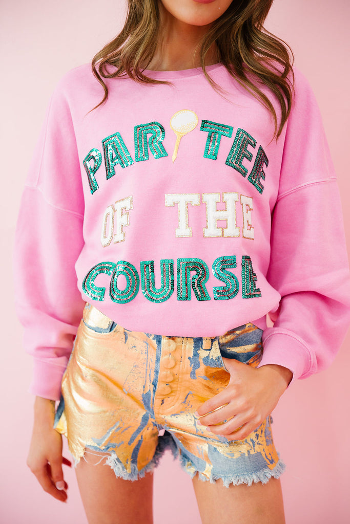 PARTEE OF THE COURSE PINK PULLOVER PULLOVER Judith March