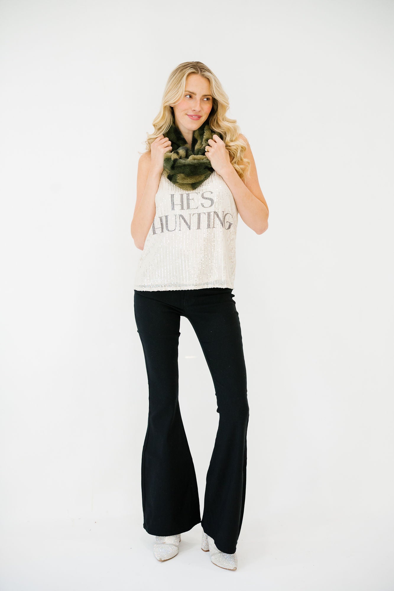 HE'S HUNTING SEQUIN TANK TANK Judith March