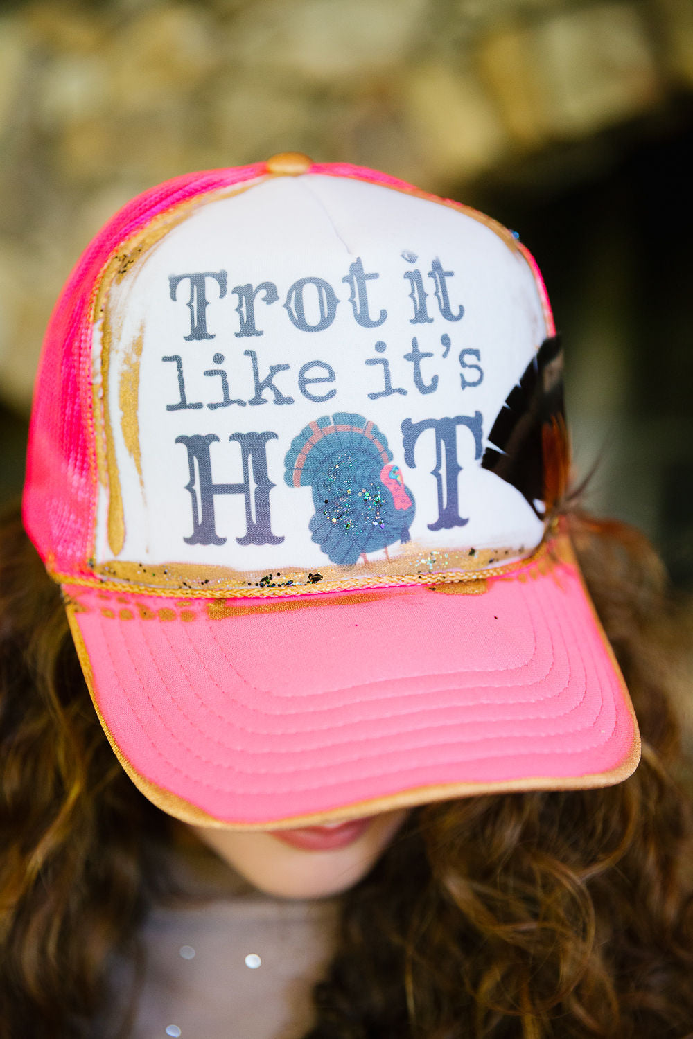 TROT IT LIKE IT'S HOT PINK TRUCKER HAT TRUCKER HAT Judith March