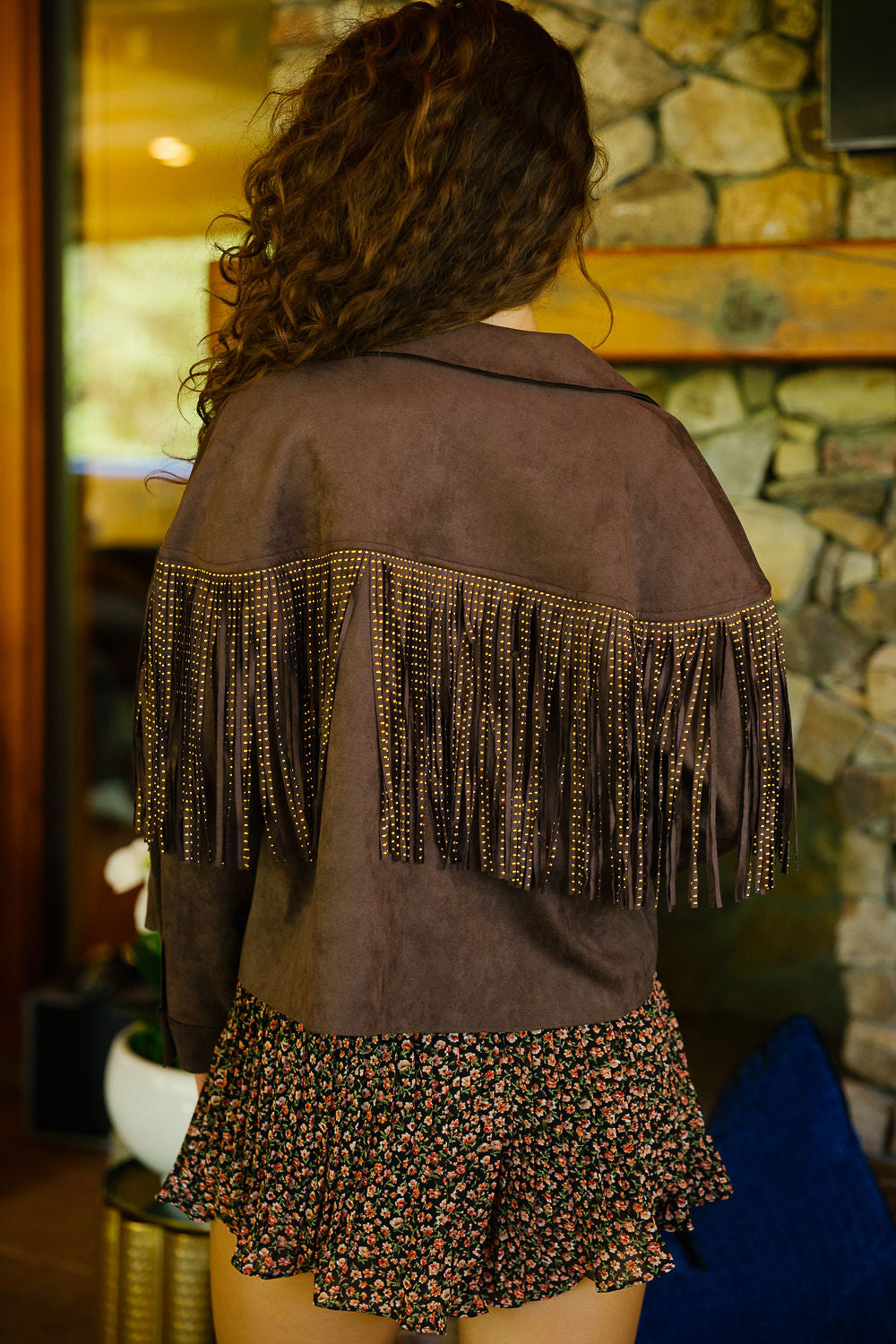 MOCHA FRINGE JACKET JACKET Judith March