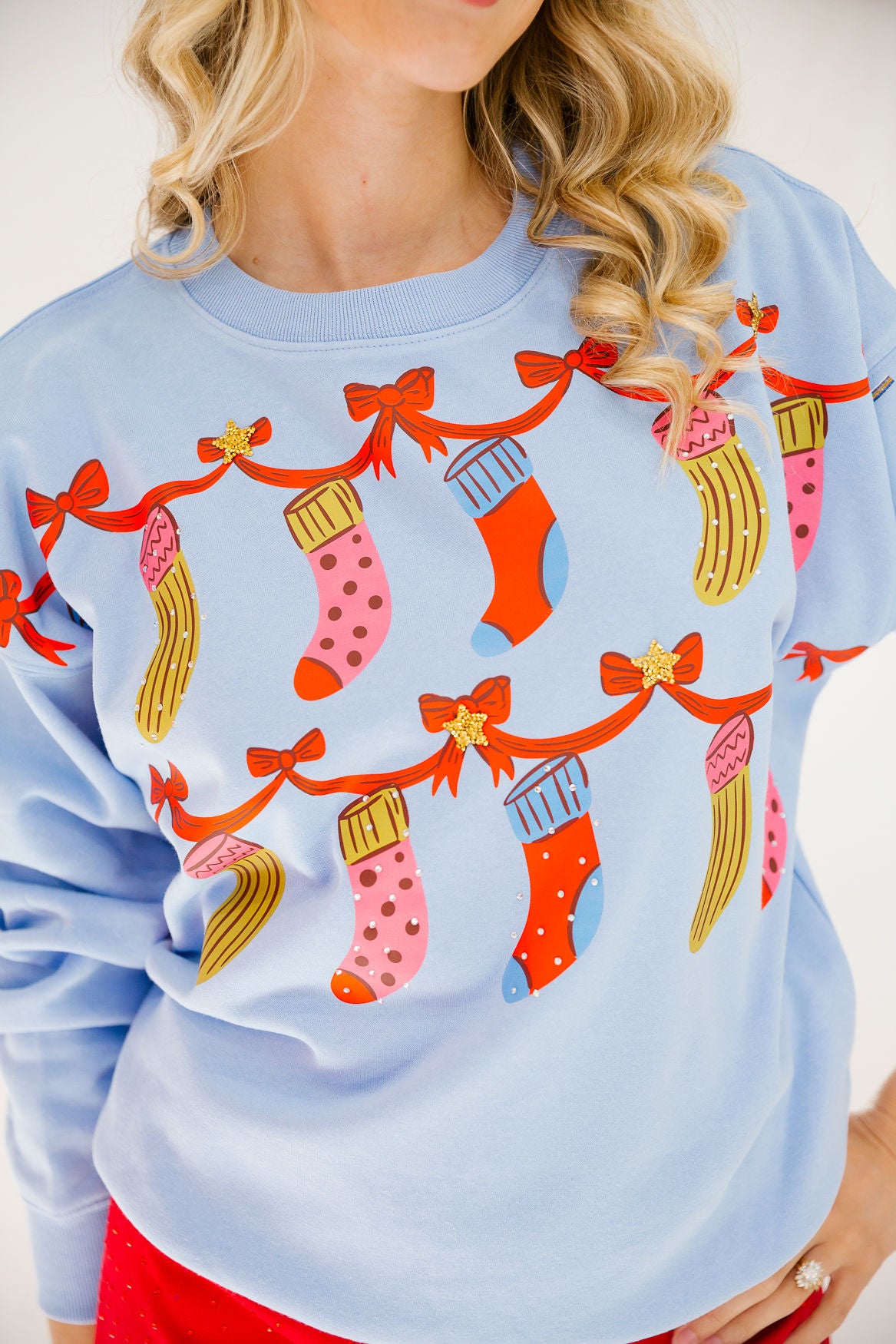 STOCKING SEASON BLUE PULLOVER PULLOVER Judith March