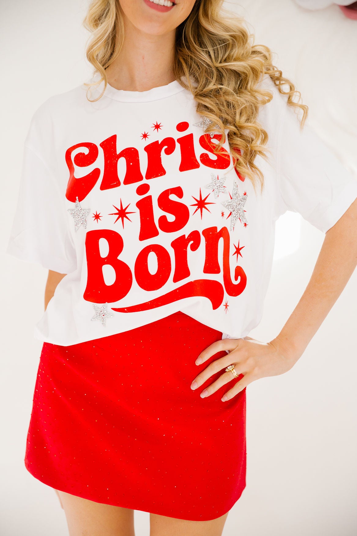 CHRIST IS BORN TEE TEE Judith March