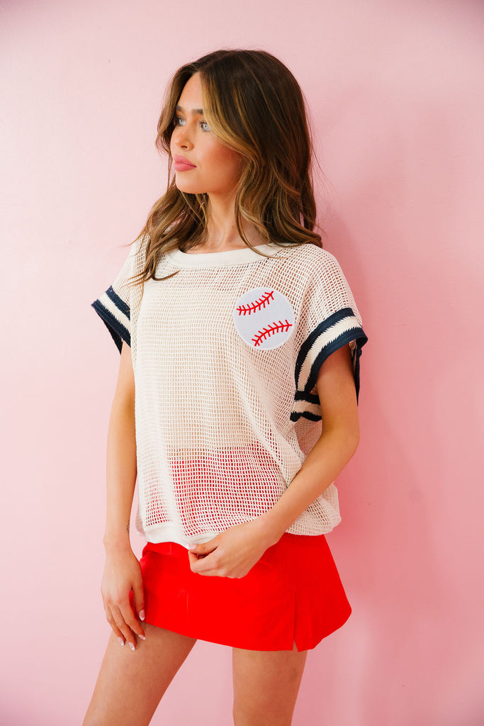 BASEBALL CROCHET TOP TOP Judith March
