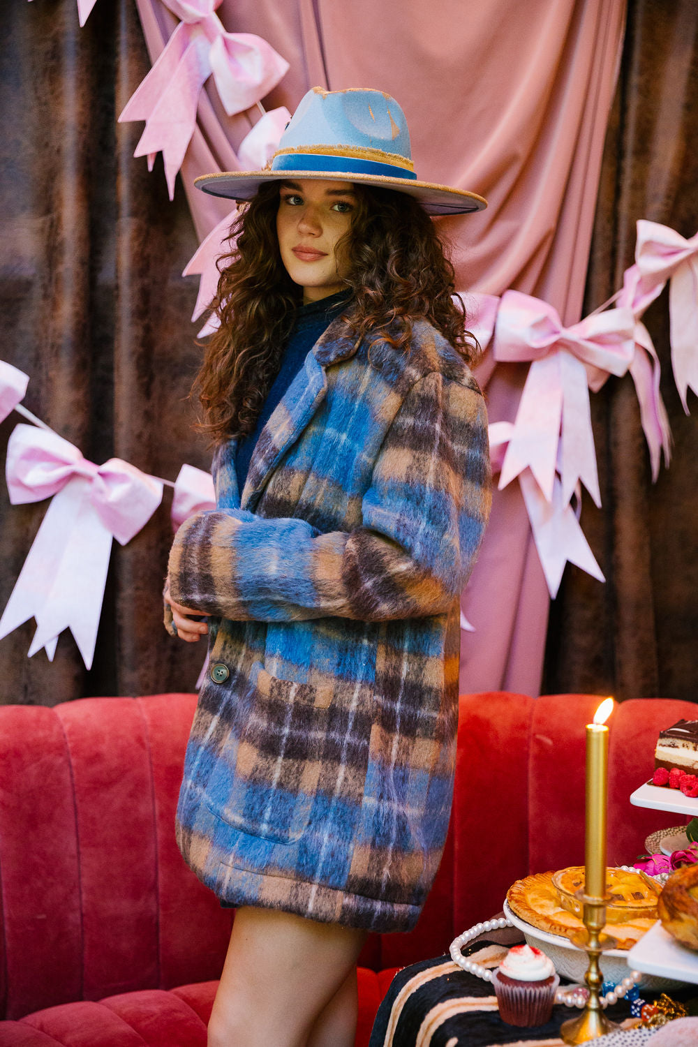LUXE BUCK PLAID COAT JACKET Judith March