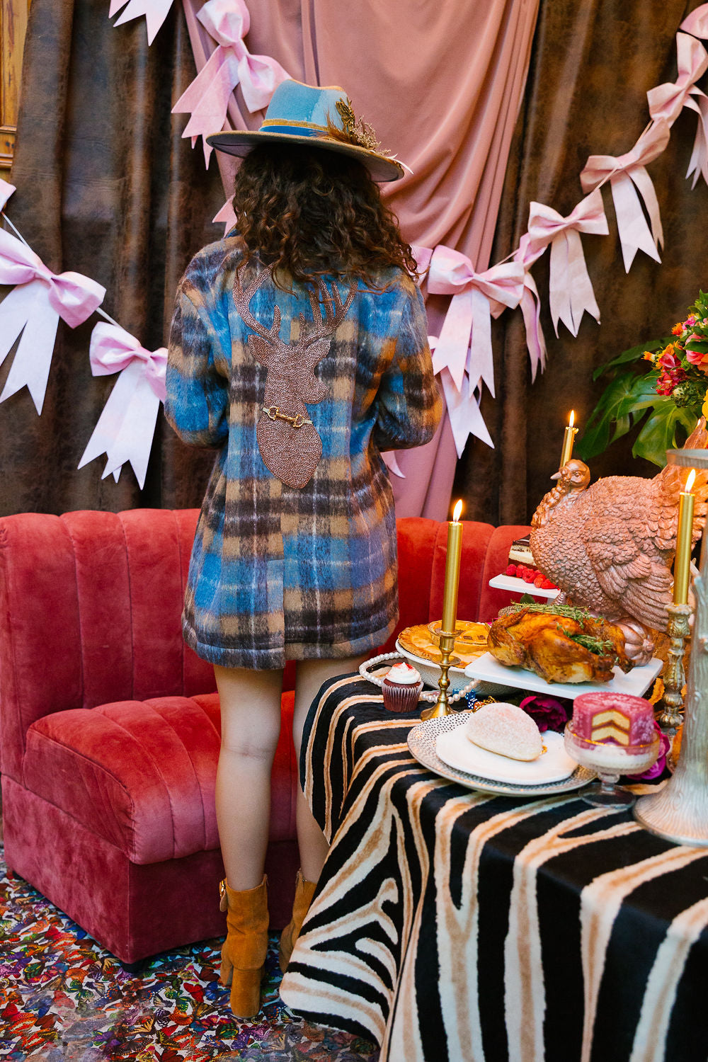 LUXE BUCK PLAID COAT JACKET Judith March