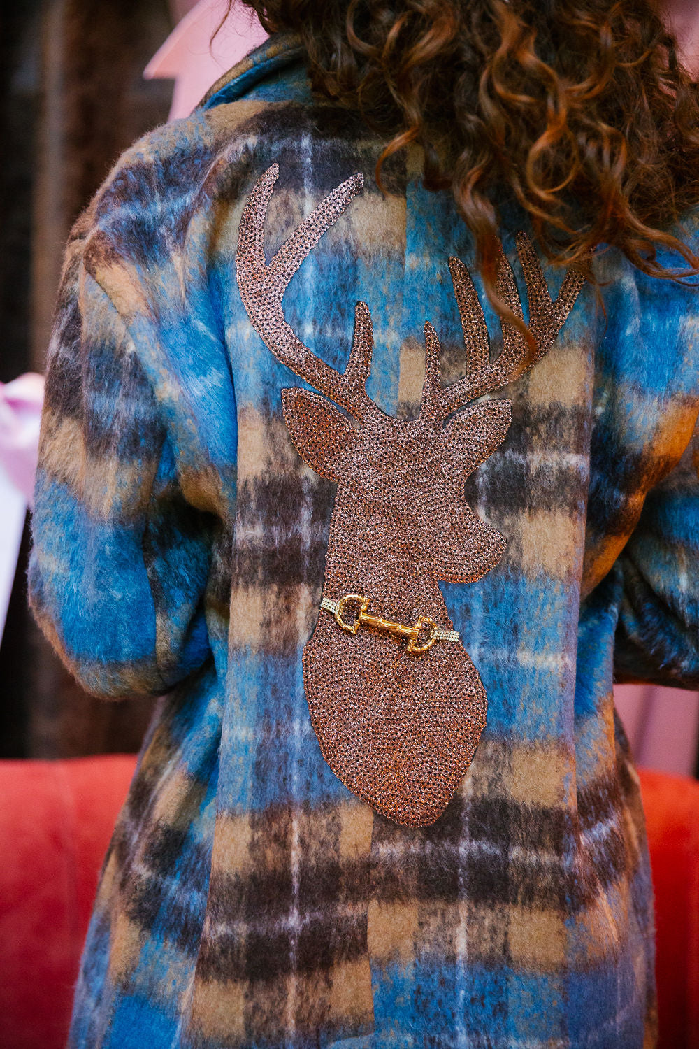 LUXE BUCK PLAID COAT JACKET Judith March