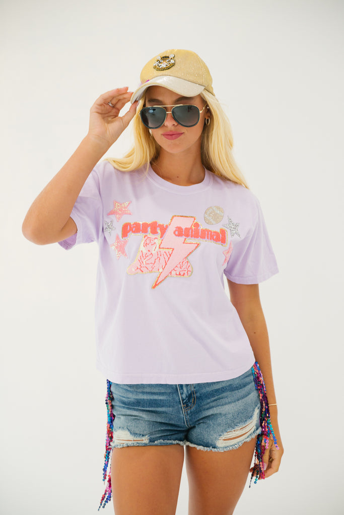PARTY ANIMAL LAVENDER TEE