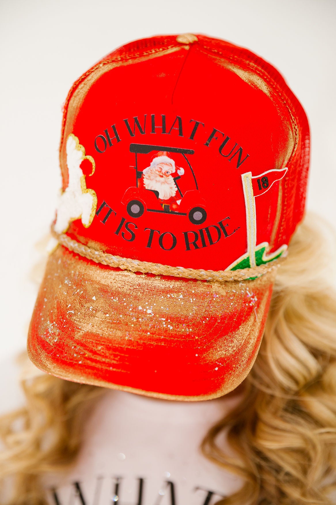 OH WHAT FUN RED TRUCKER HAT TRUCKER HAT Judith March