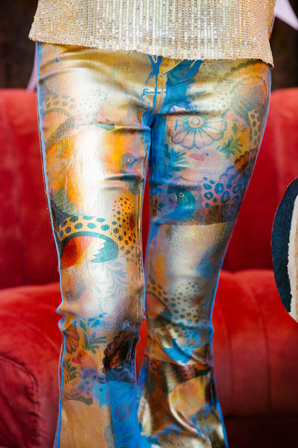 TIPSY TURKEY BLUE FLARE PANTS FLARES Judith March