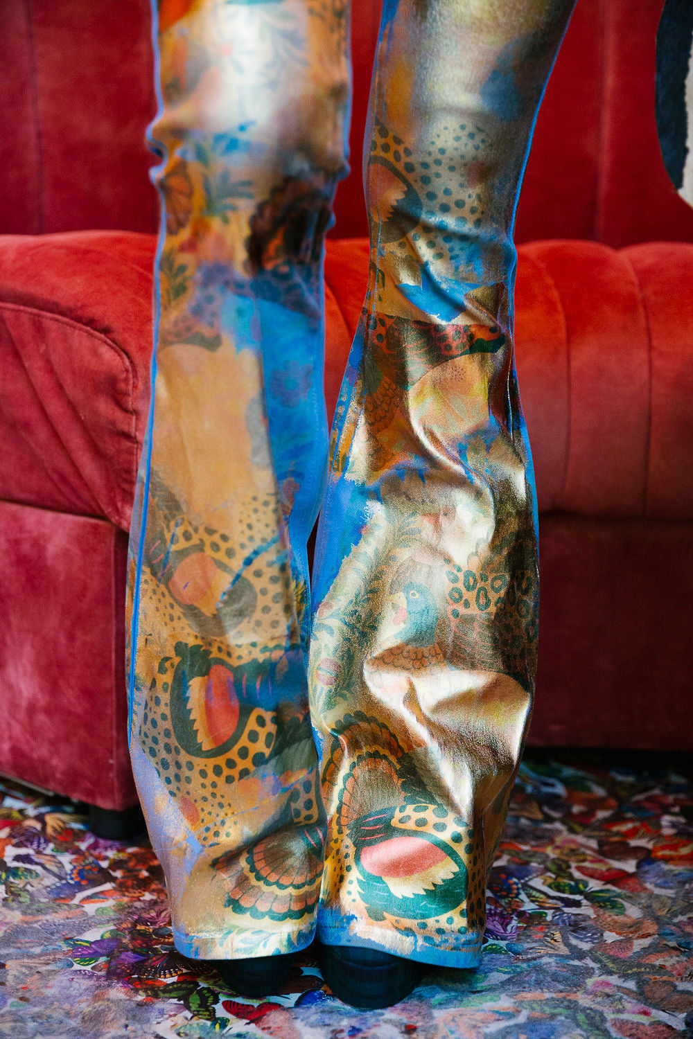 TIPSY TURKEY BLUE FLARE PANTS FLARES Judith March