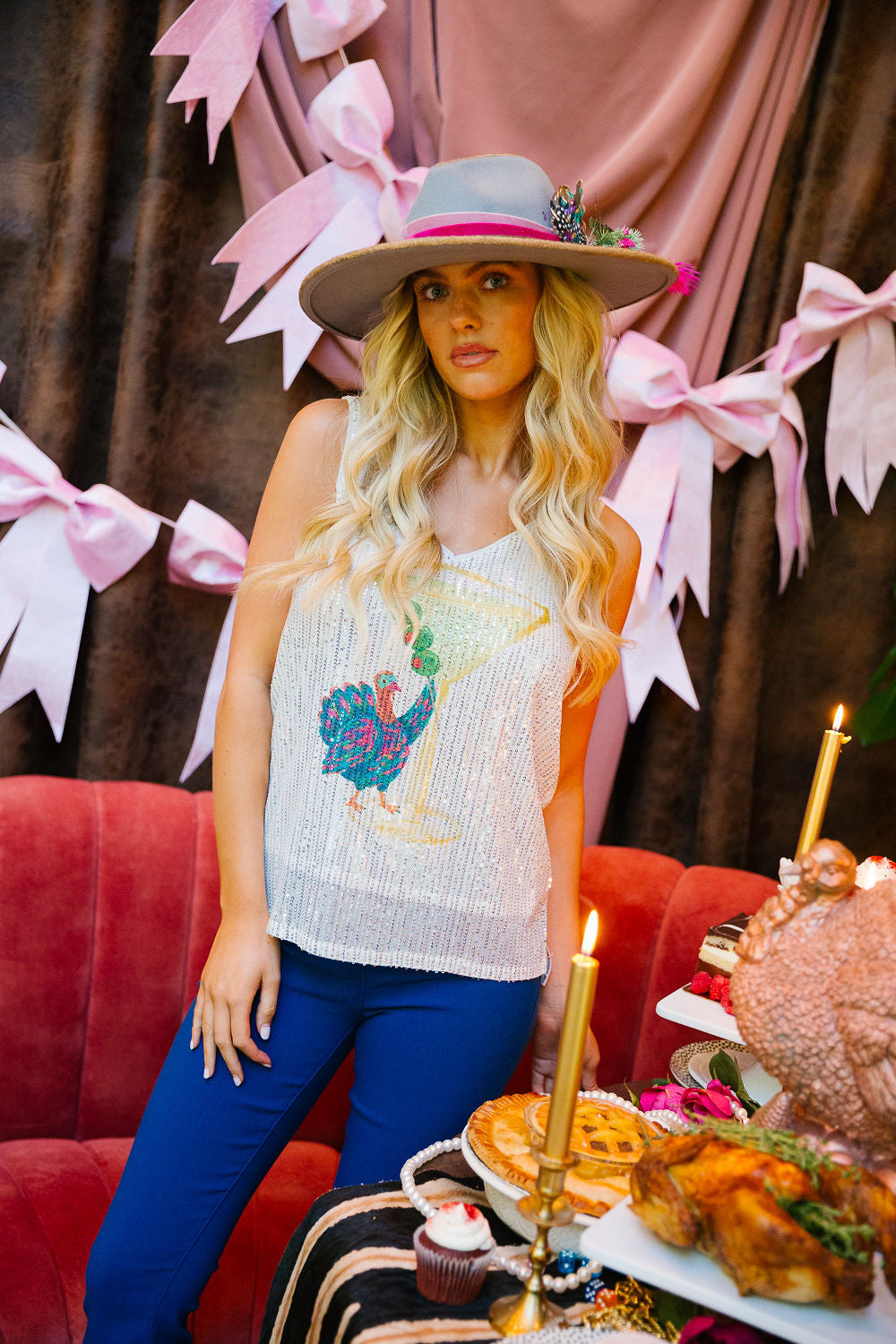 FIZZ THE SEASON SILVER SEQUIN TANK TANK Judith March