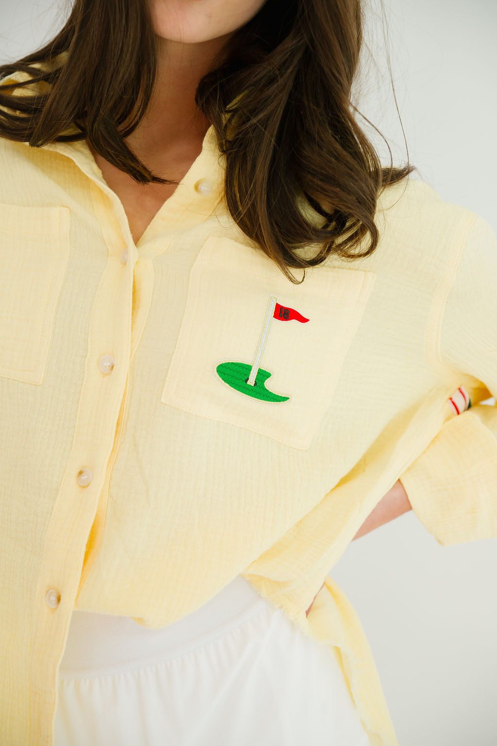CADDIE 18TH HOLE YELLOW BUTTON DOWN Button Down Judith March