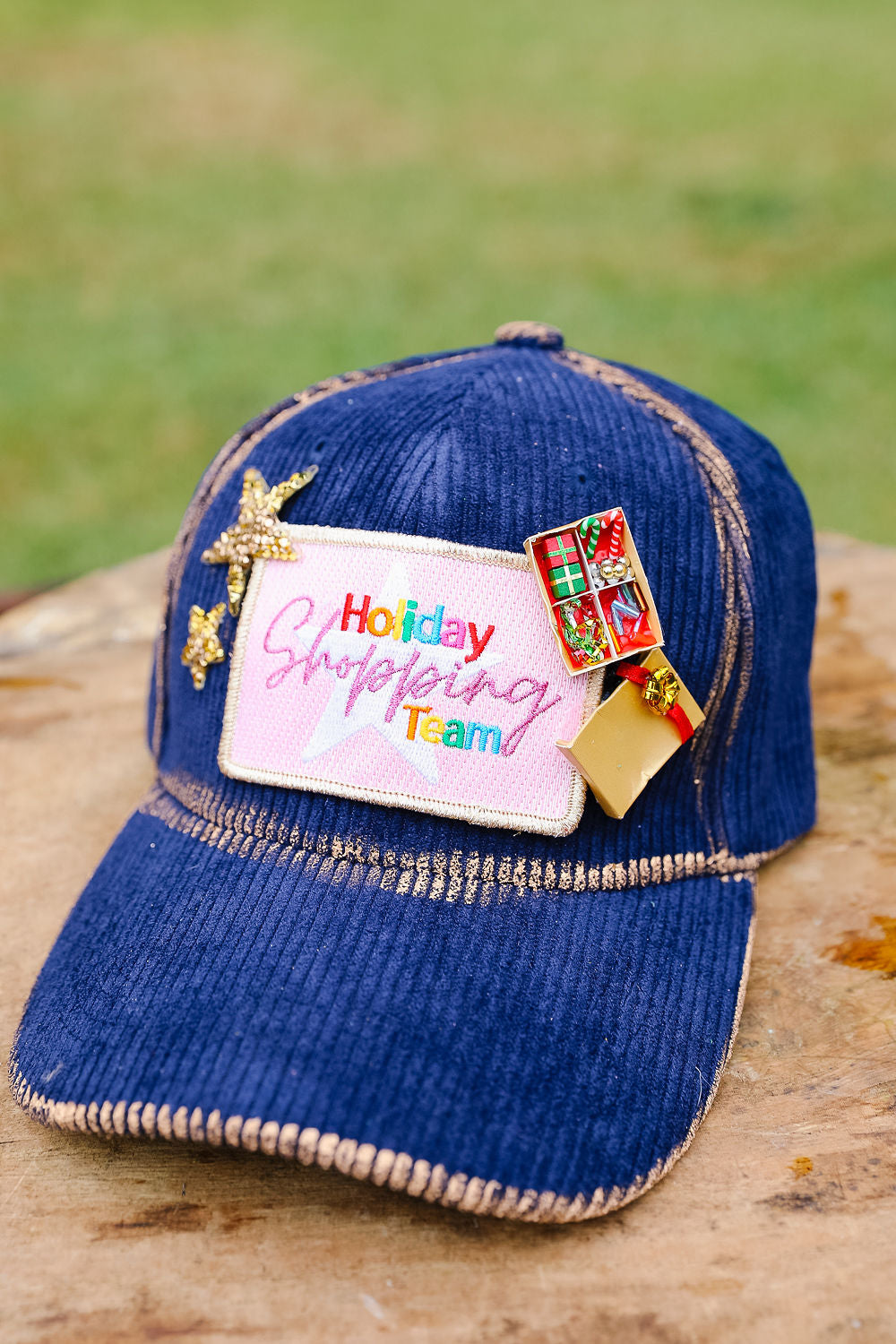 HOLIDAY SHOPPING TEAM CORDUROY HAT TRUCKER HAT Judith March