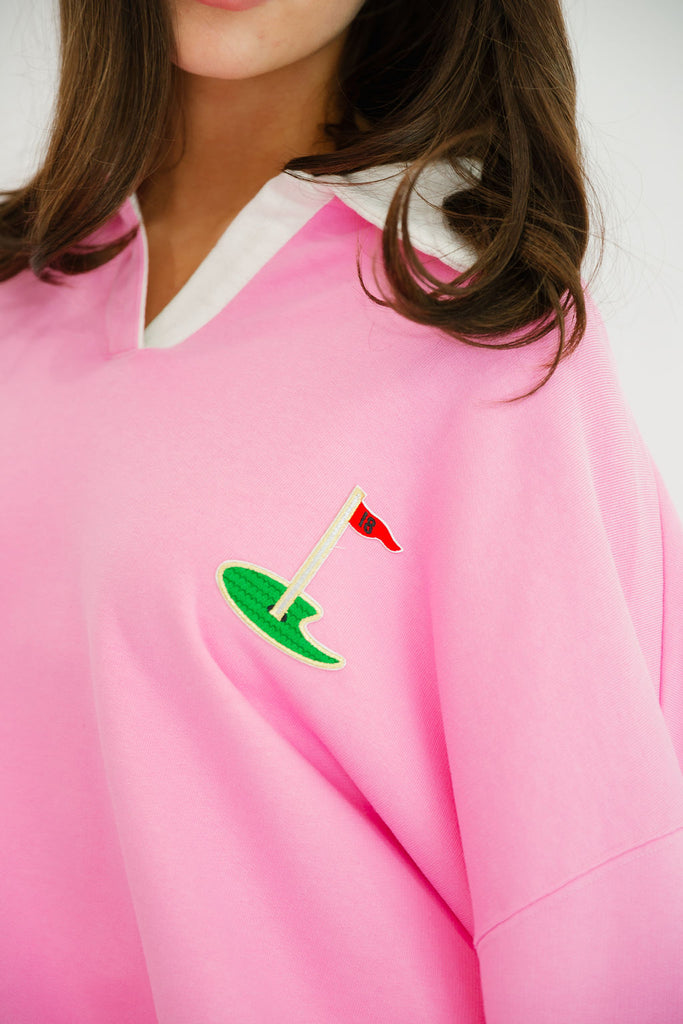 18TH HOLE PINK CREW NECK PULLOVER Judith March