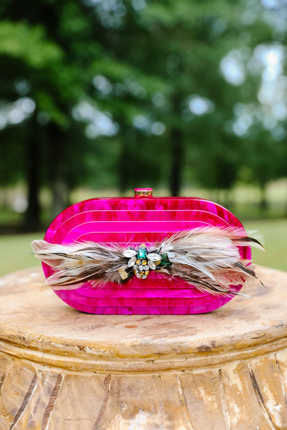 GILDED WINGS PINK CLUTCH BAG Judith March