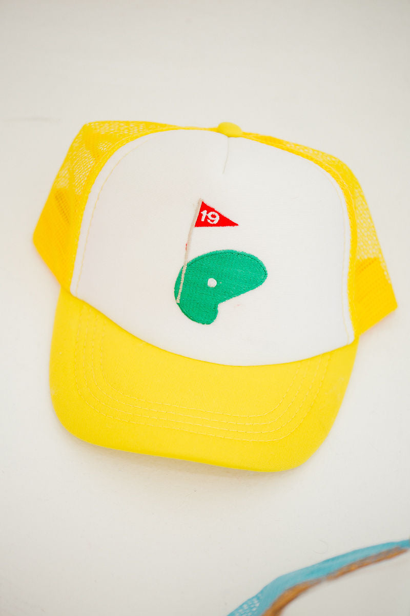 *MINI KIDS 19TH HOLE YELLOW TRUCKER HAT HAT Judith March