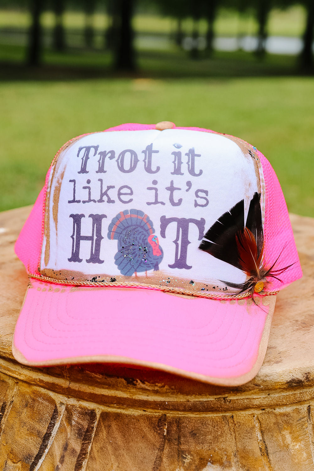 TROT IT LIKE IT'S HOT PINK TRUCKER HAT TRUCKER HAT Judith March