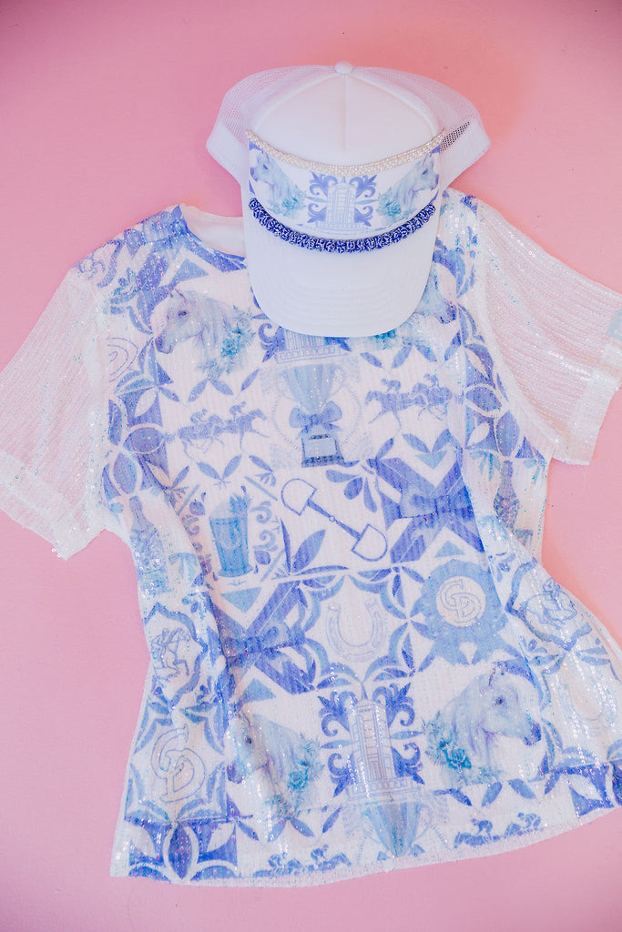 THRILL OF THE RACE SEQUIN TOP TOP Judith March