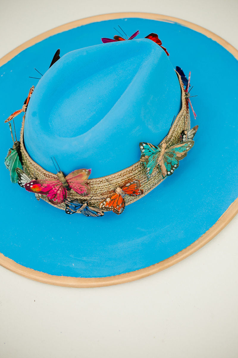 *BUTTERFLY BLUE RANCHER HAT HAT Judith March