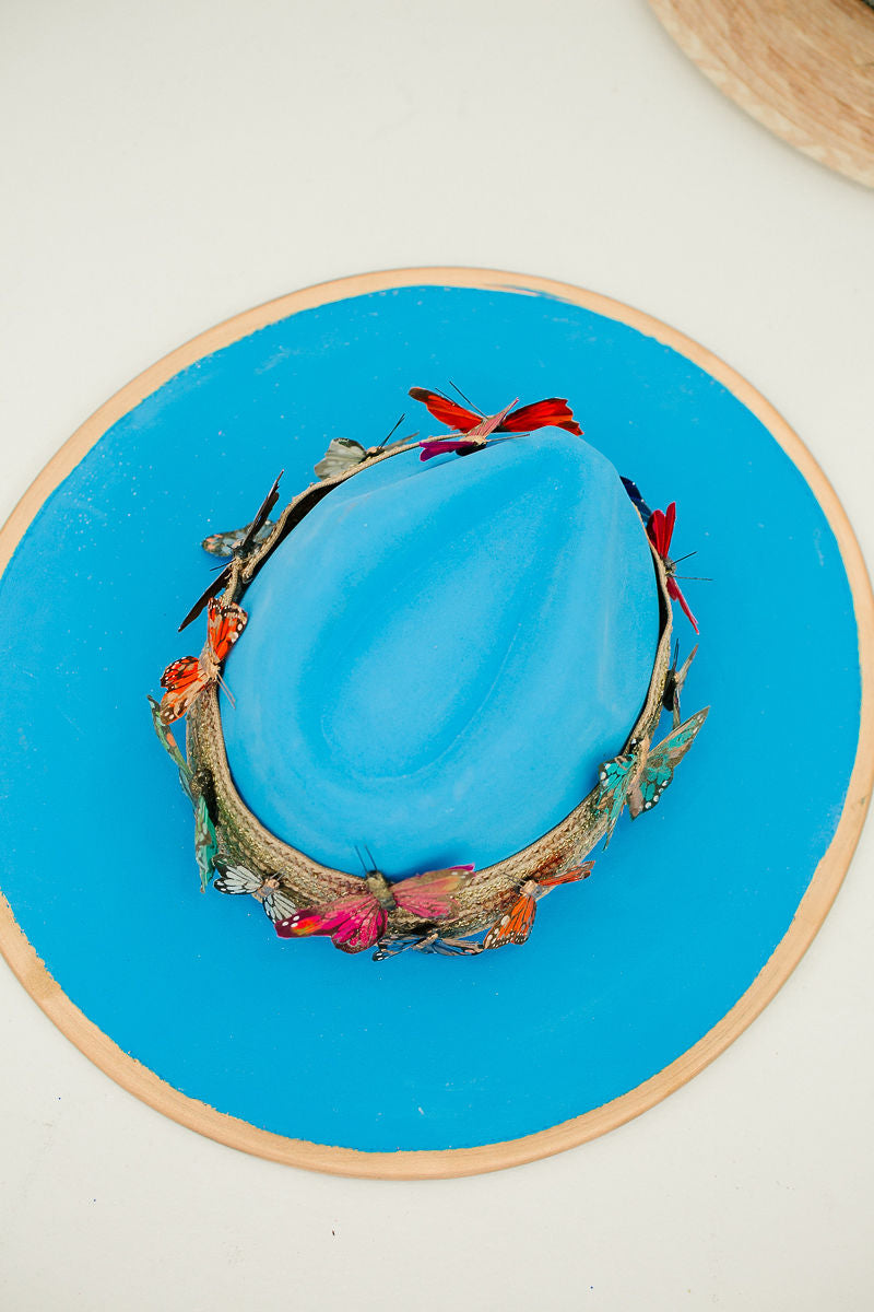 *BUTTERFLY BLUE RANCHER HAT HAT Judith March