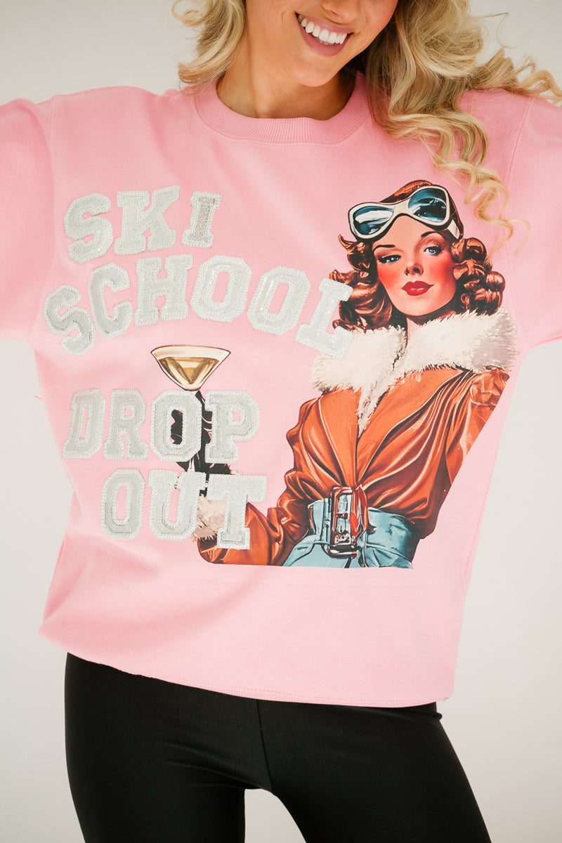 SKI SCHOOL DROP OUT SILVER SPARKLE PULLOVER PULLOVER Judith March