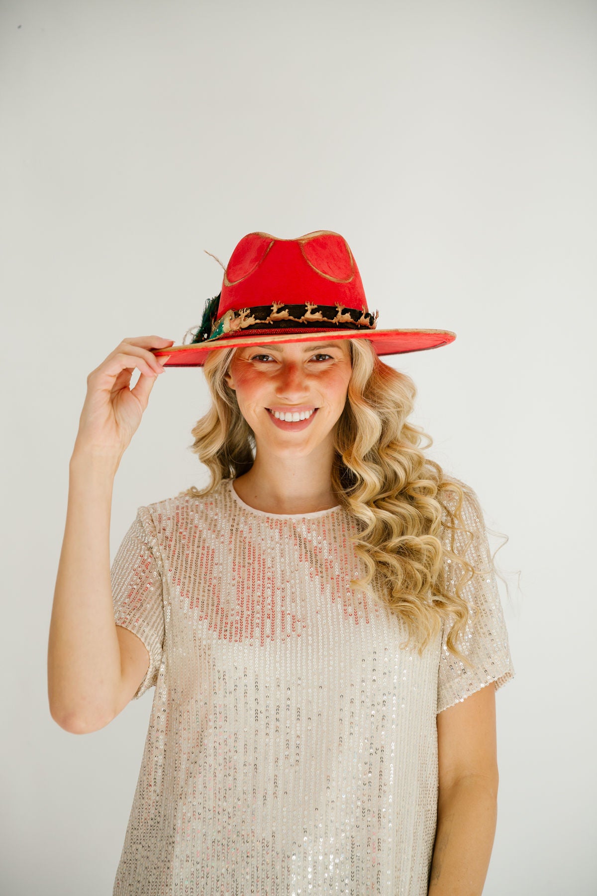 MAKING SPIRITS BRIGHT RED RANCHER HAT RANCHER HAT Judith March