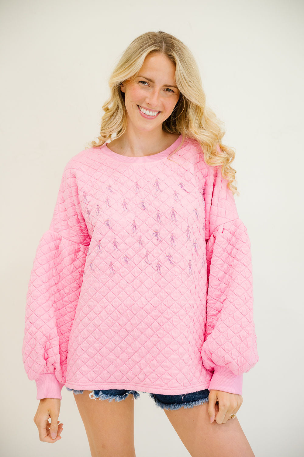 *SKI PINK QUILTED PULLOVER - LARGE DRESS Judith March