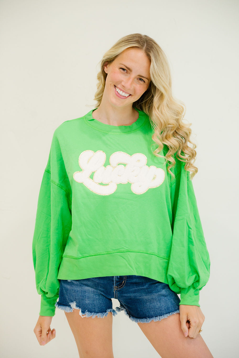 **LUCKY GREEN PULLOVER - LARGE DRESS Judith March
