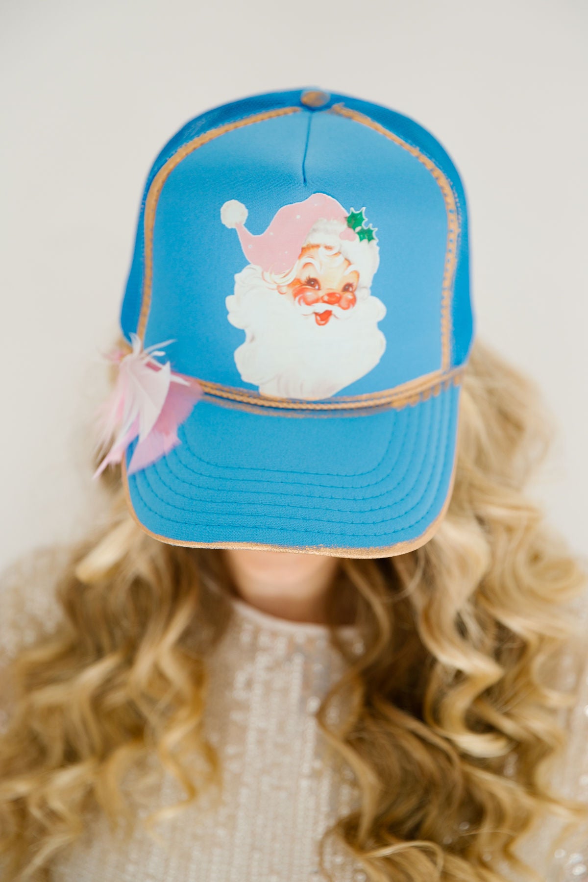JOLLY SANTA BLUE TRUCKER HAT TRUCKER HAT Judith March