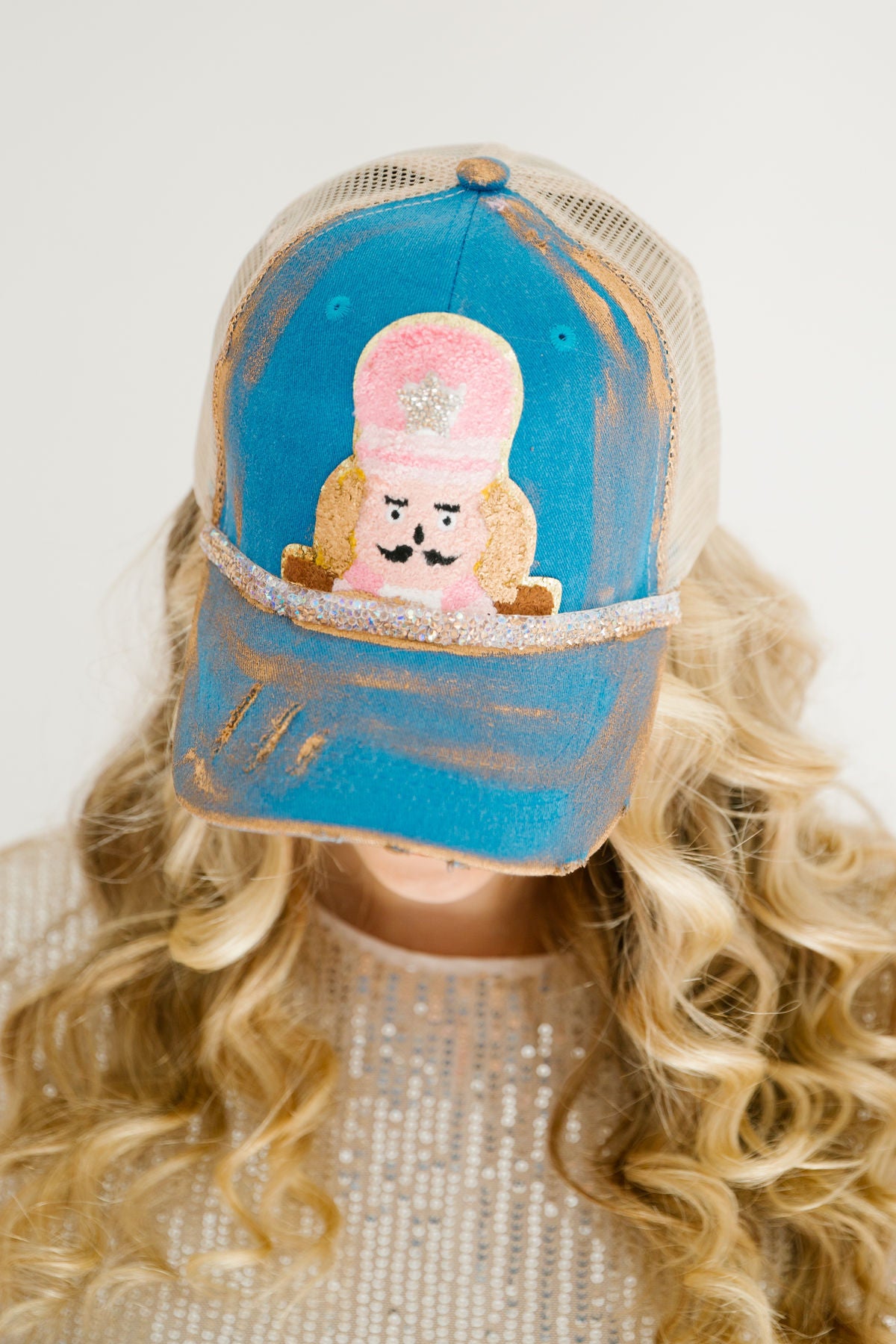 NUTCRACKER BLUE STRUCTURED HAT TRUCKER HAT Judith March