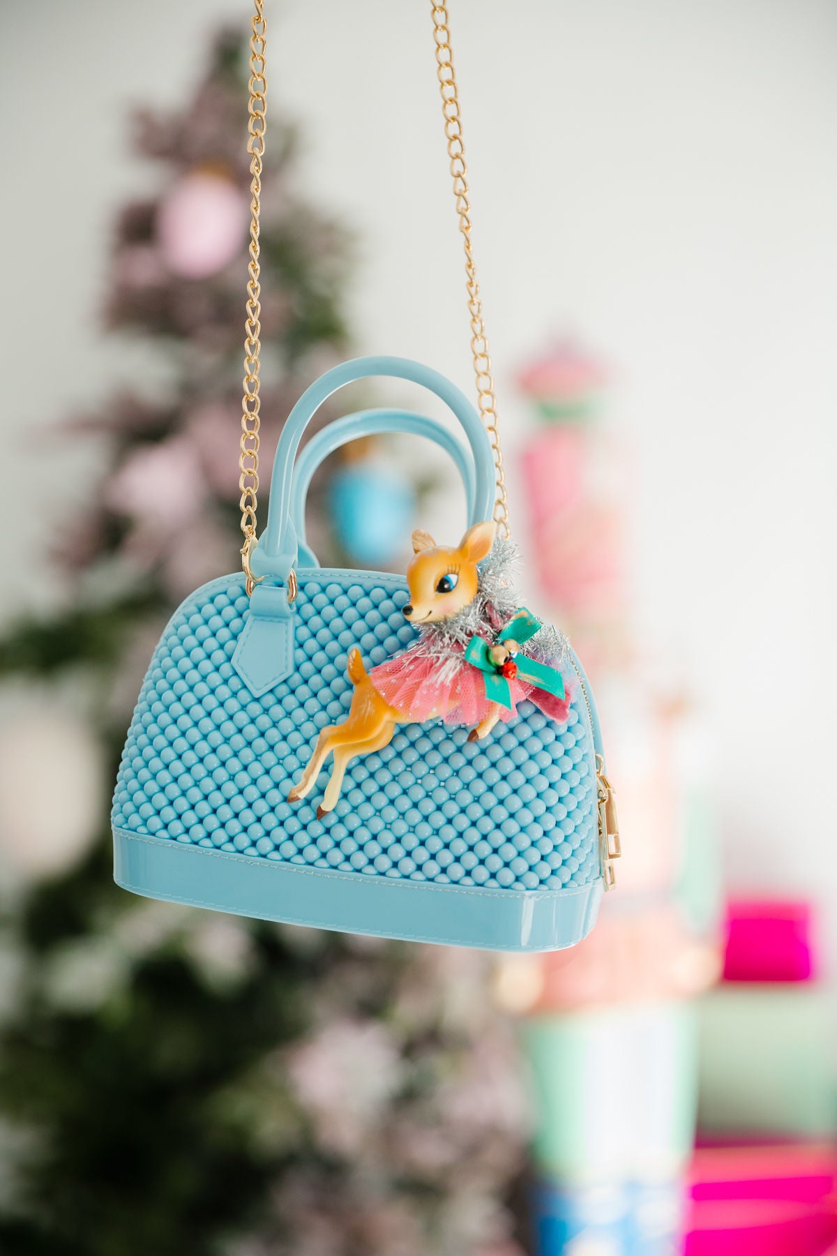 JINGLE DEER BLUE PURSE