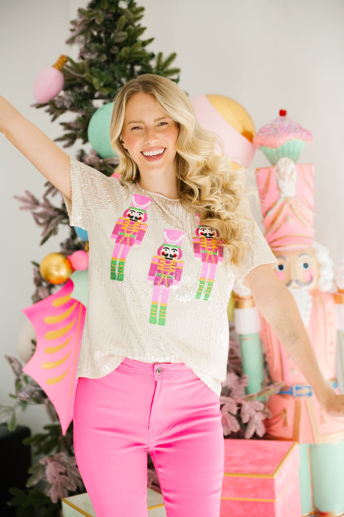 NUTCRACKER PATCH SEQUIN TOP (PRE-ORDER) TOP Judith March SMALL