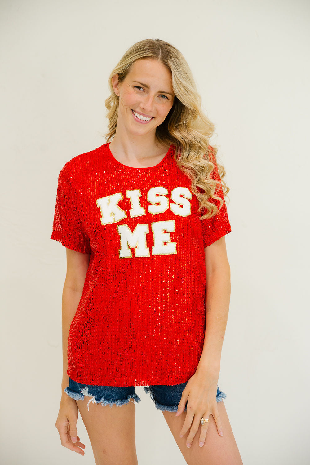 *KISS ME RED SEQUIN TOP - MEDIUM DRESS Judith March