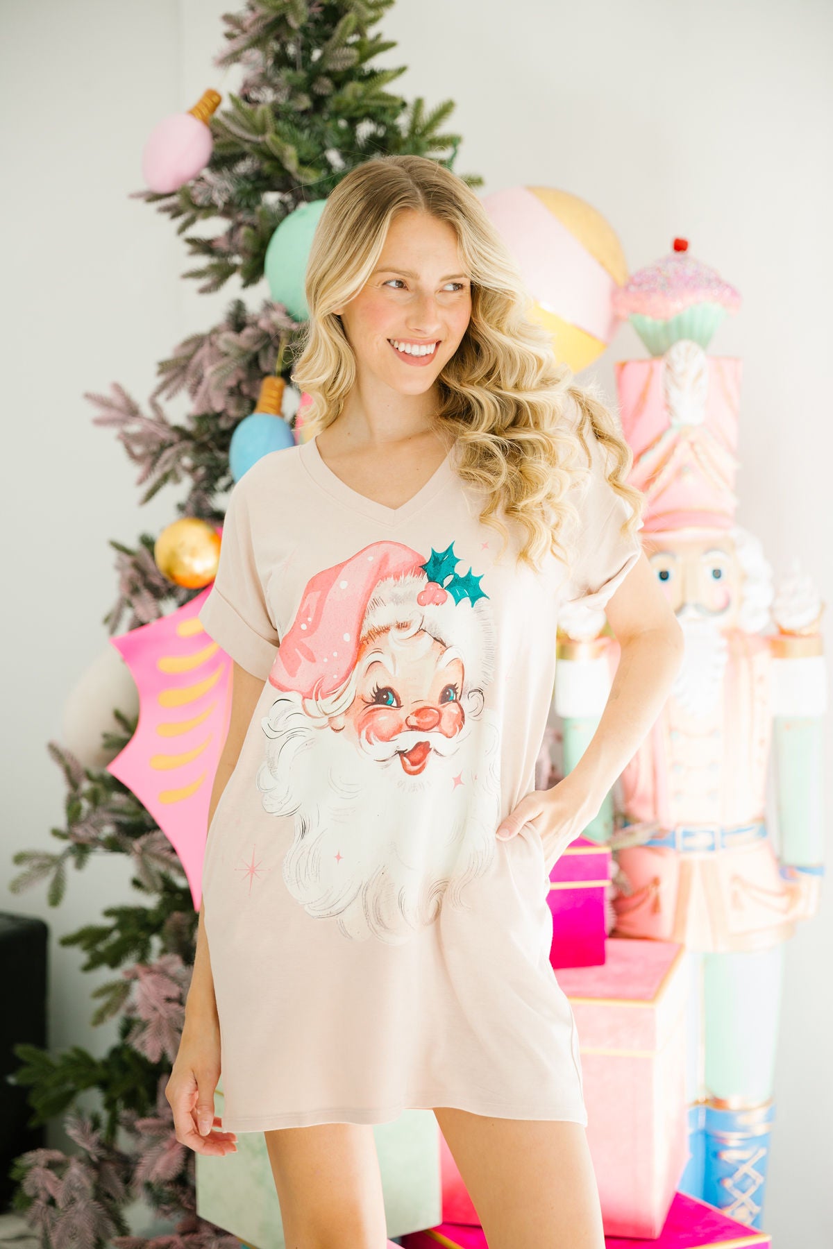 JOLLY SANTA T-SHIRT DRESS DRESS Judith March