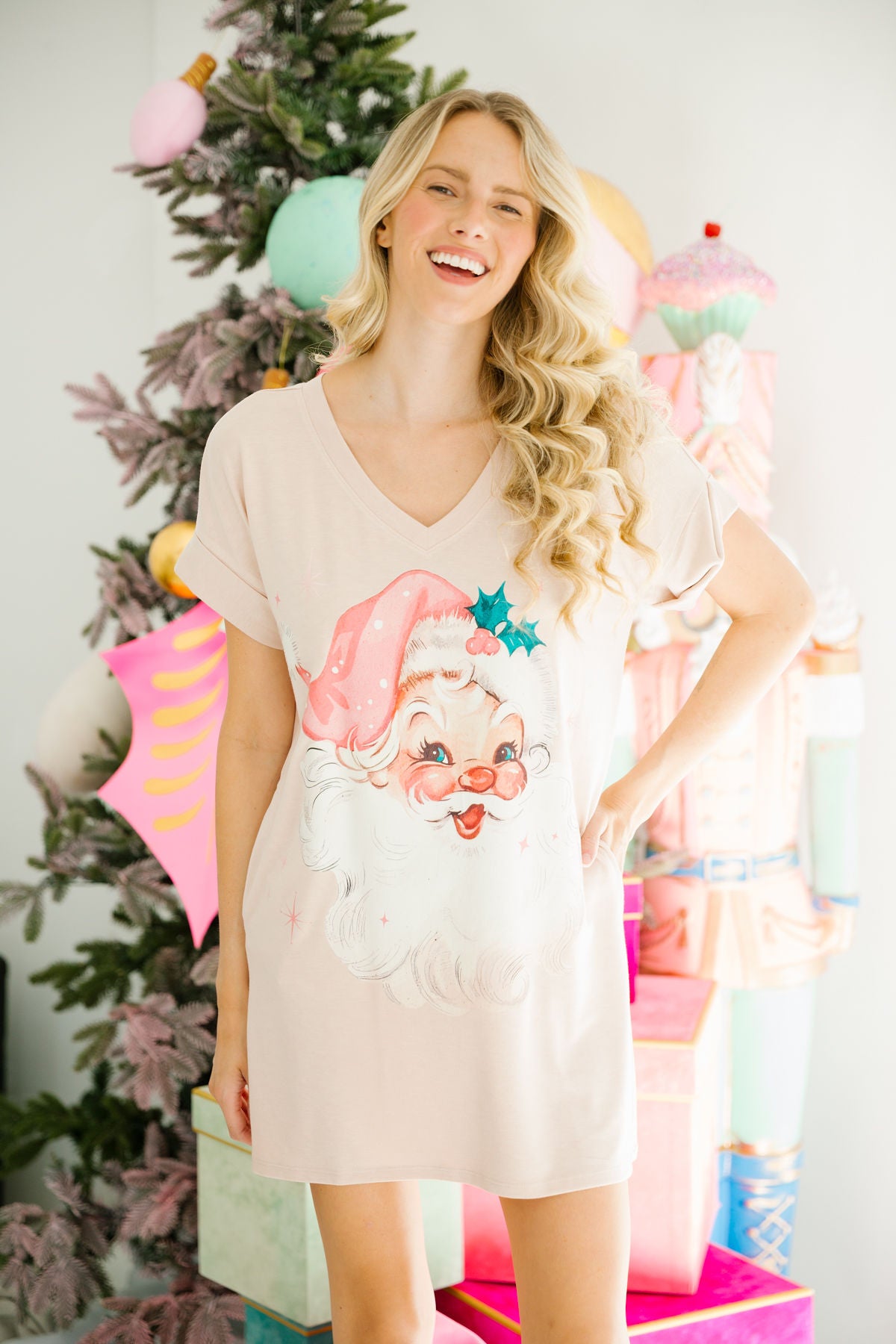 JOLLY SANTA T-SHIRT DRESS DRESS Judith March