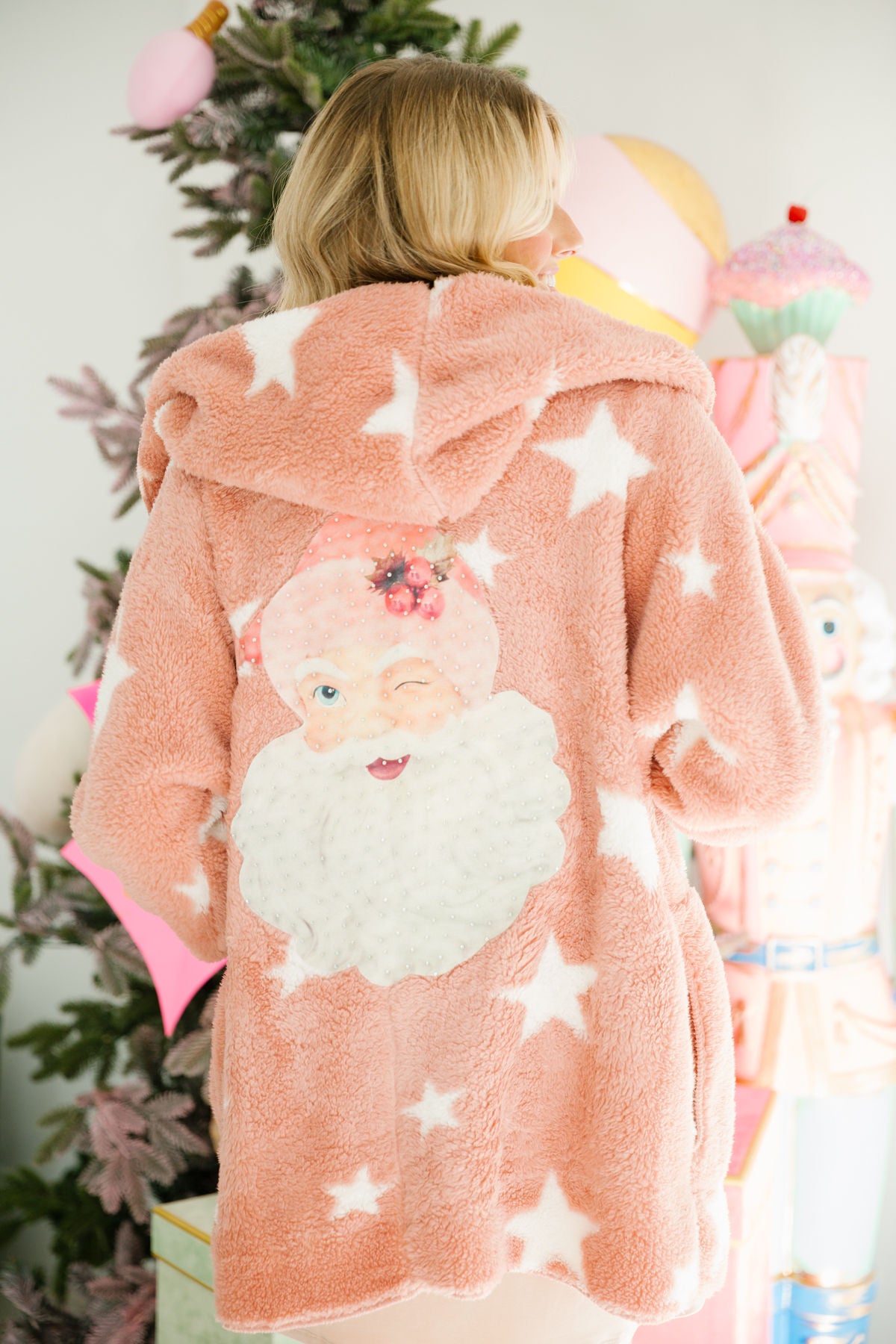 SANTA'S FAVORITE PINK STAR CARDIGAN cardigan Judith March