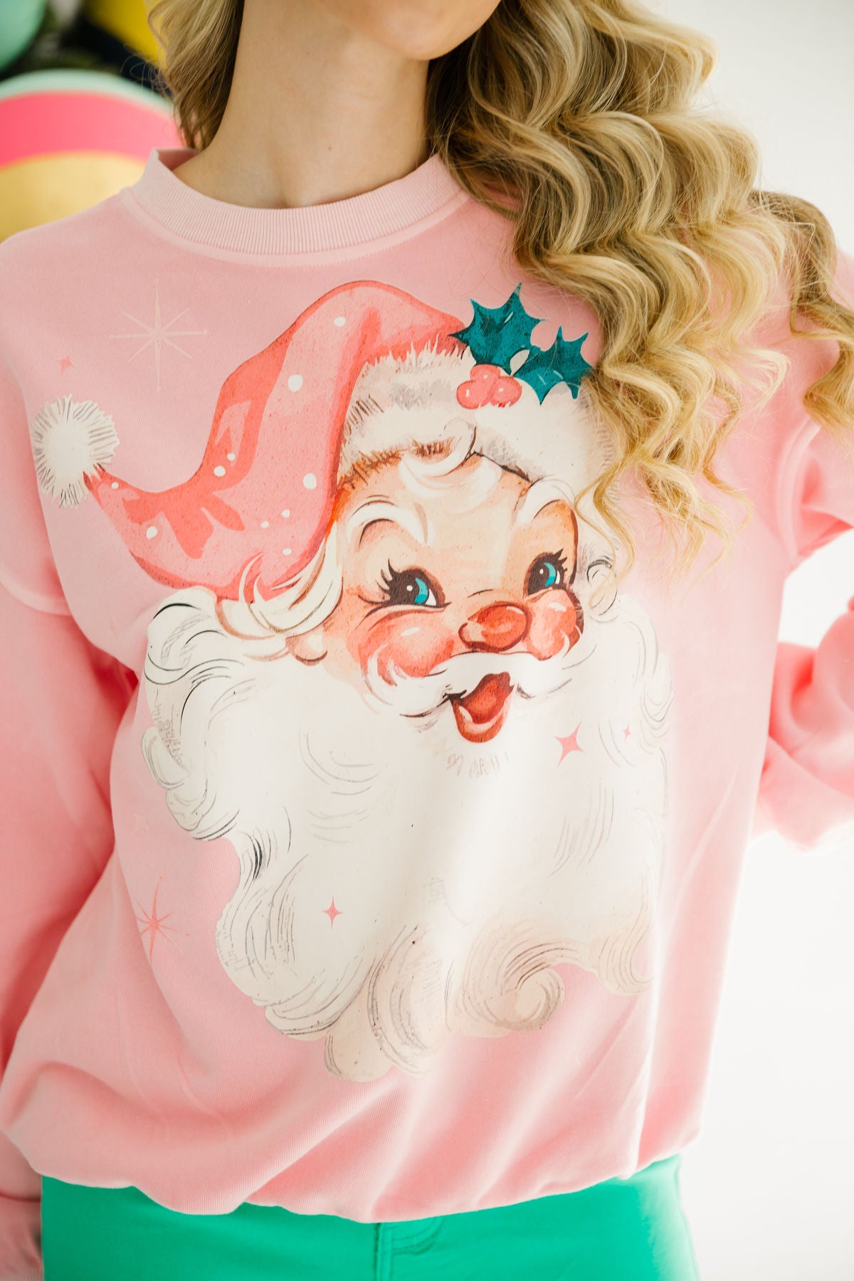 SANTA'S FAVORITE PINK PULLOVER PULLOVER Judith March