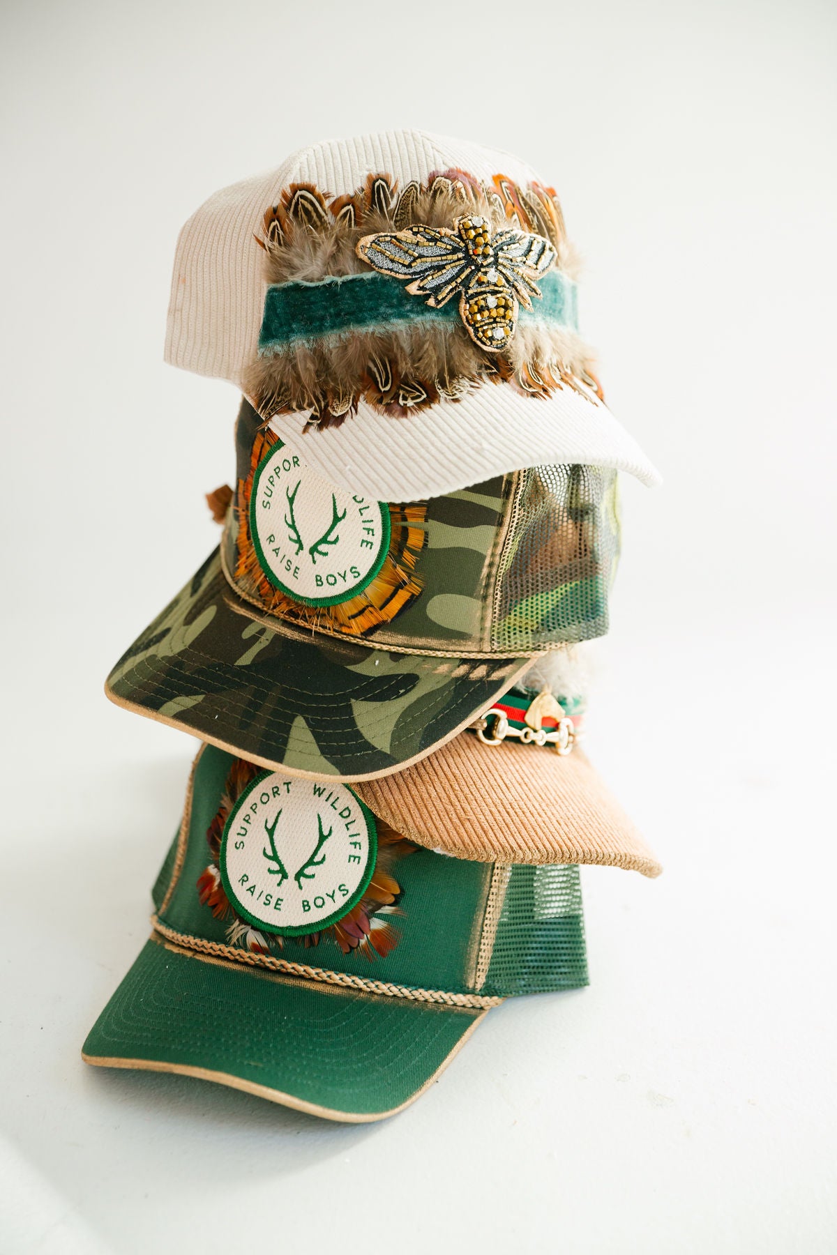 FALL FEATHER TRUCKER HATS TRUCKER HAT Judith March