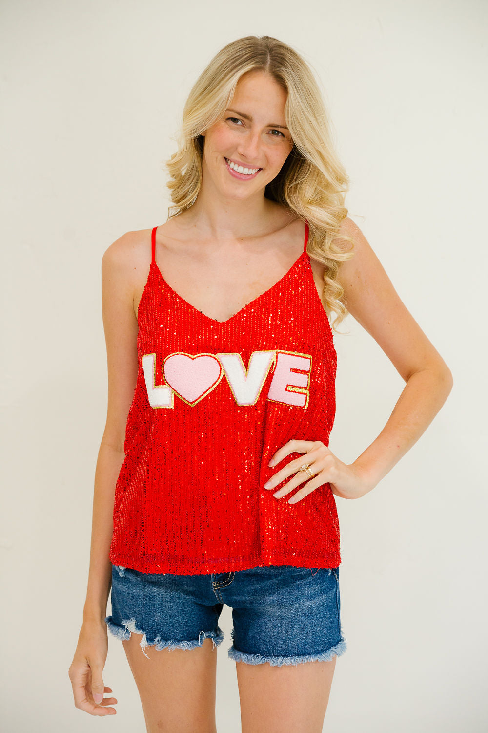 *LOVE RED SEQUIN TANK - SMALL DRESS Judith March
